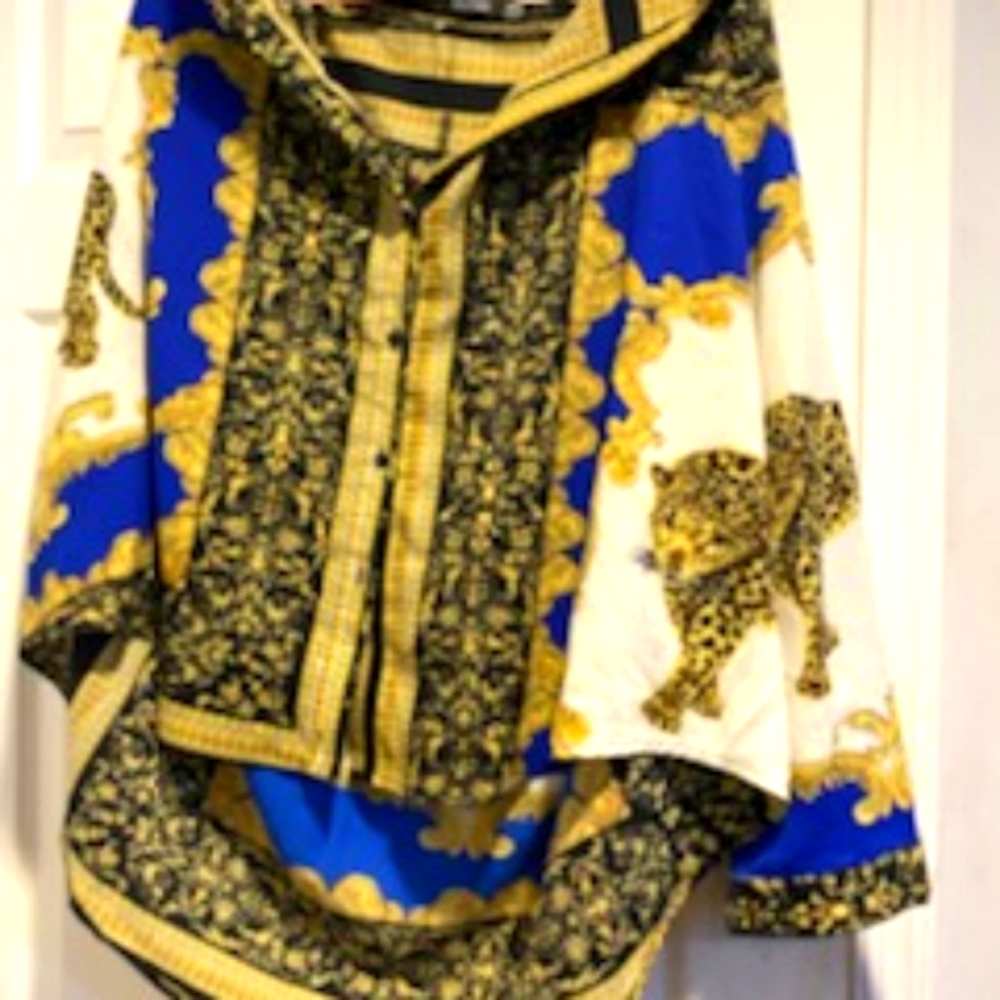 Plus size gold chain blouse